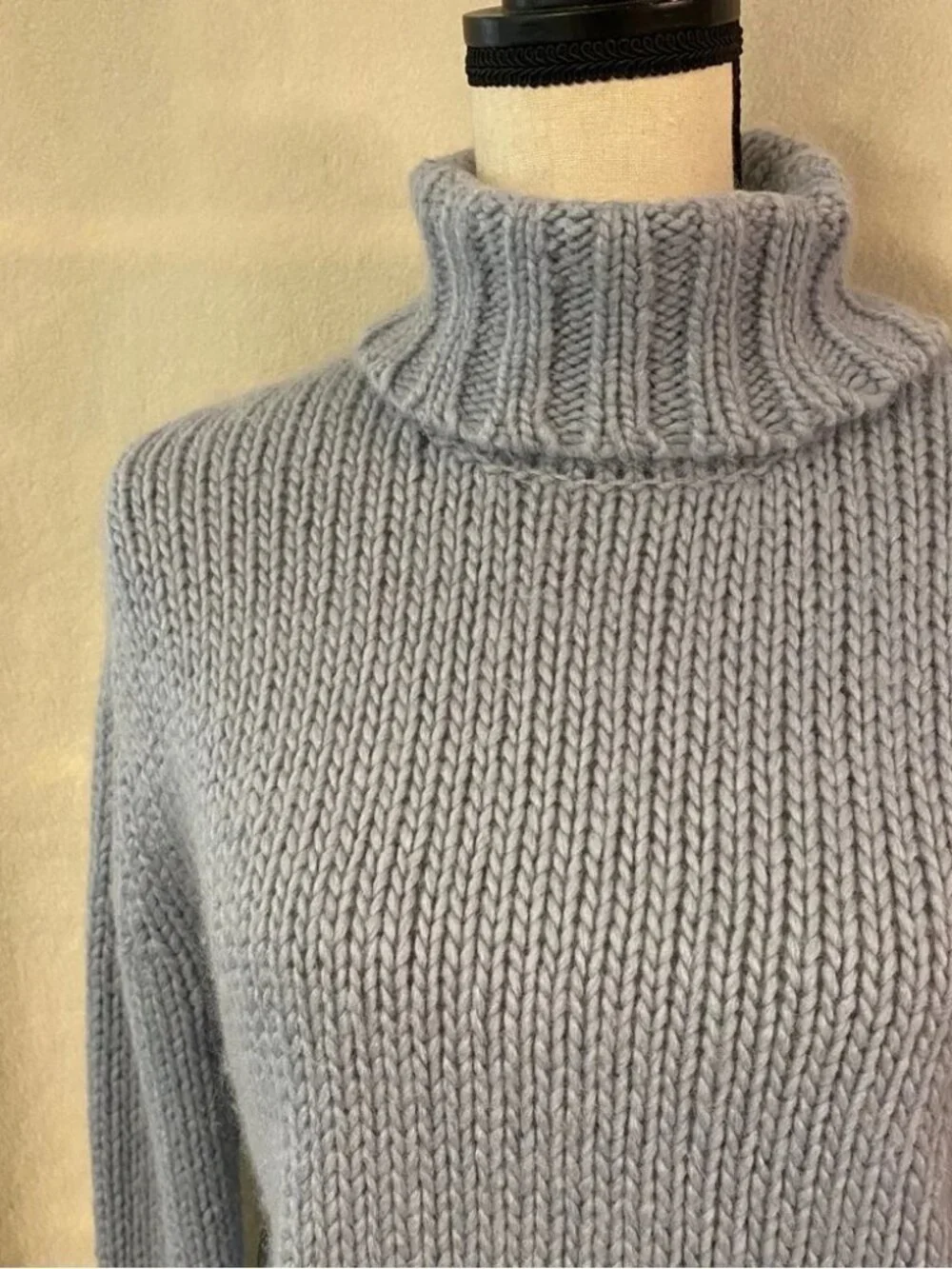 J. Crew powder blue wool alpaca chunky knit turtleneck sweater
